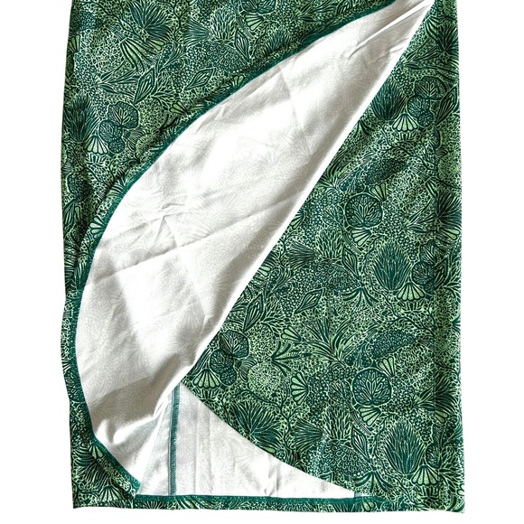 RIPSKIRT HAWAII Women's M Green Botanical Print Wrap Skirt Velcro Closure Pocket - Picture 5 of 12